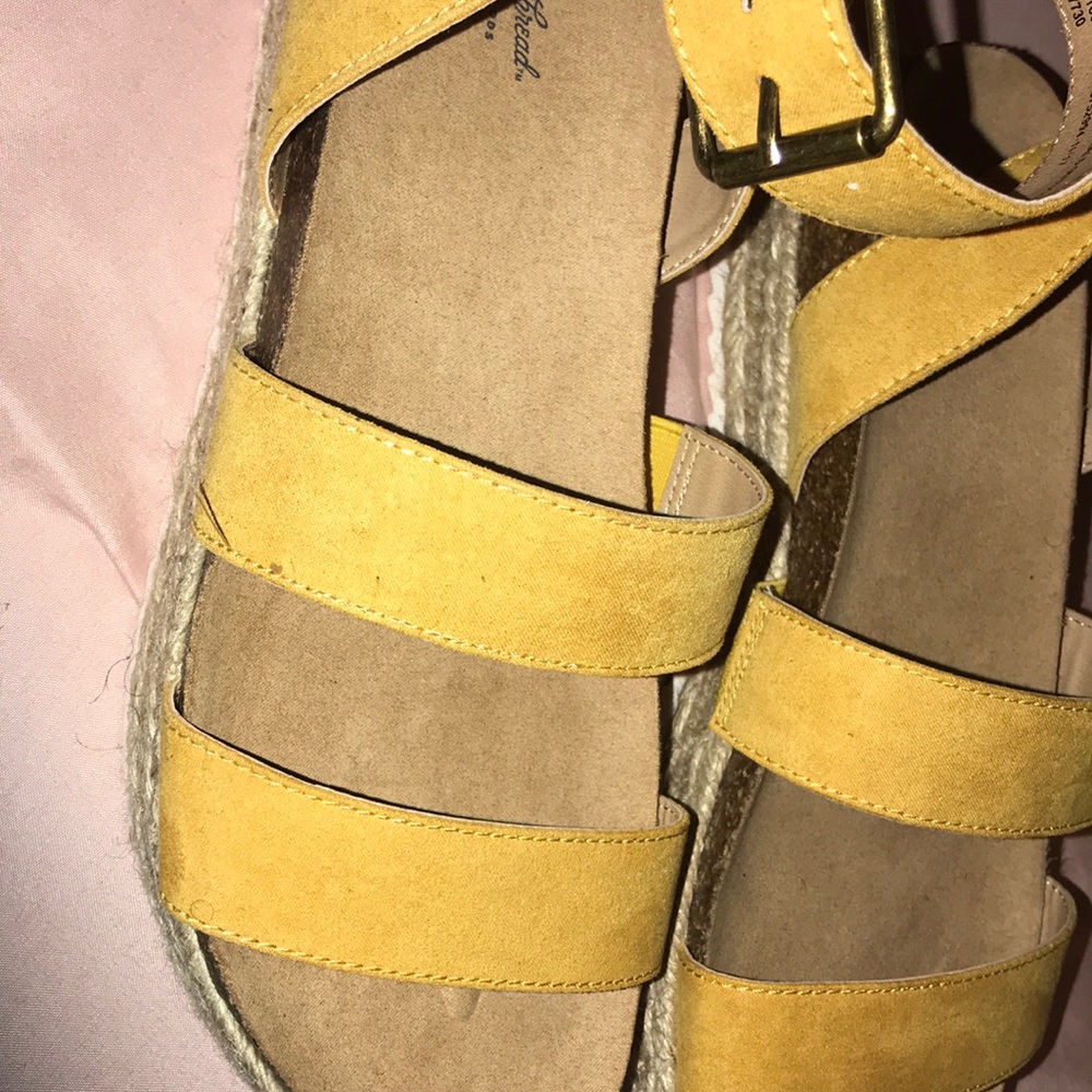 Mustard wedge sandals